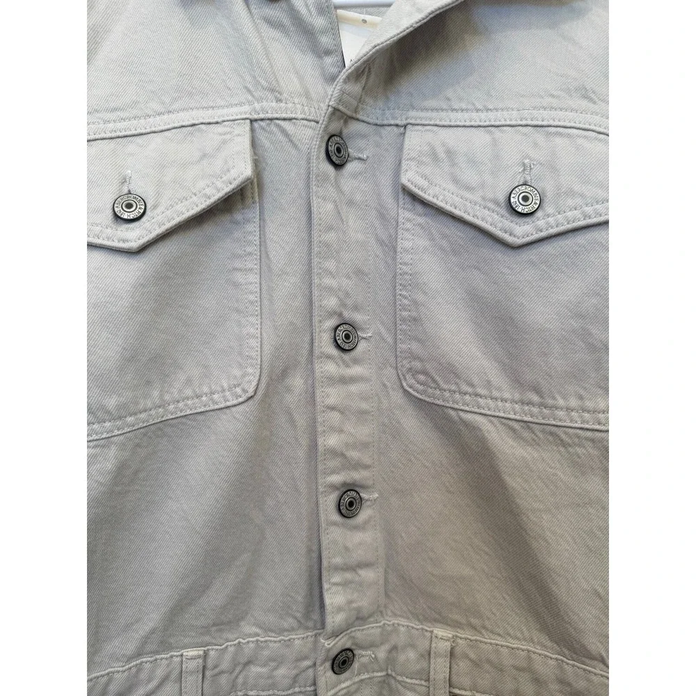 Abercrombie‎ & Fitch Denim Shirt Dress Light Grey Small NWT - Picture 2 of 7